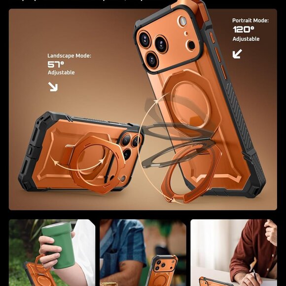 iPhone 17 Pro Max Case Kickstand Unicorn Beetle Camera Cover Magsafe-Coral-Sold - Picture 7 of 12